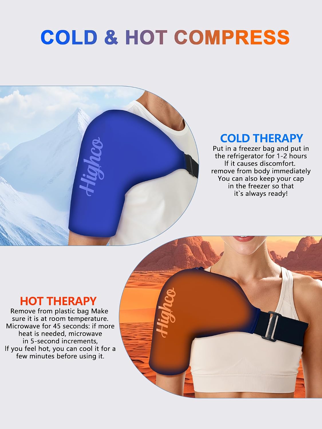 Shoulder Ice Pack Wrap for Rotator Cuff and Arm,Cold Compression for Relief
