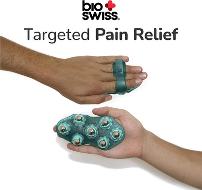 BioSwiss Claw Massage Roller, Handheld Muscle Massager with 5 Rotating Heads for Back, Legs, and Shoulder