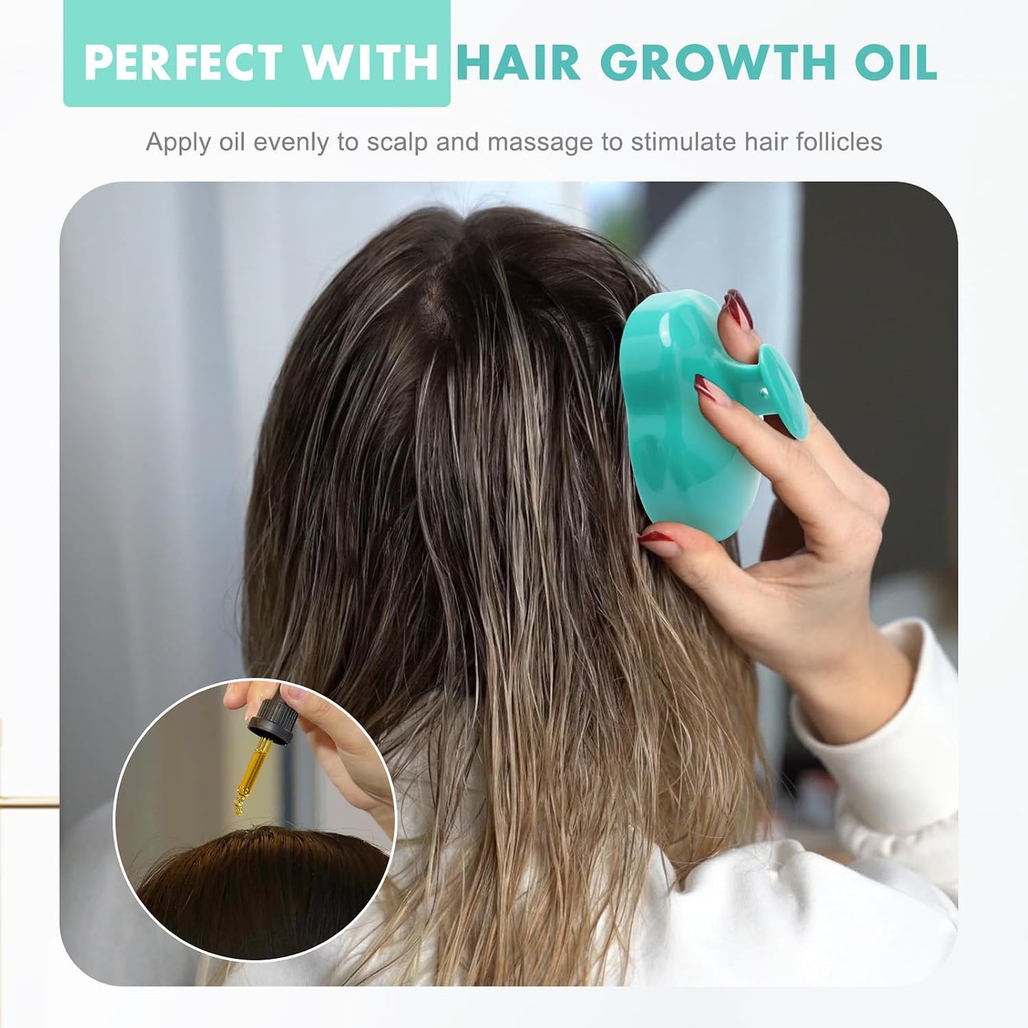 FREATECH Scalp Scrubber Scalp Massager Hair Growth, Shower Shampoo Brush with Silicone Bristles for Dandruff Removal and Hair Care, Wet & Dry Hair Massager Scalp Exfoliator for Men Women Kids，Black