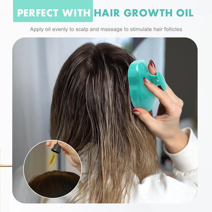 FREATECH Scalp Scrubber Scalp Massager Hair Growth, Shower Shampoo Brush with Silicone Bristles for Dandruff Removal and Hair Care, Wet & Dry Hair Massager Scalp Exfoliator for Men Women Kids，Black