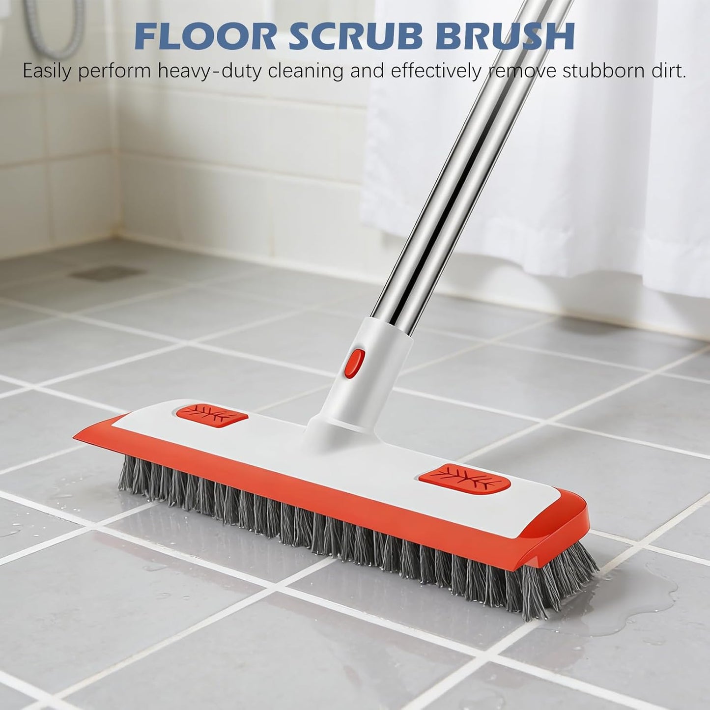 SetSail Tile Tub Scrubber Brush 3-in-1 Shower Scrubber with 52-inch Adjustable Long Handle Shower Cleaner Brush and 3 Detachable Replacement Brush Heads for Cleaning Bathroom Kitchen Walls Tub Tile