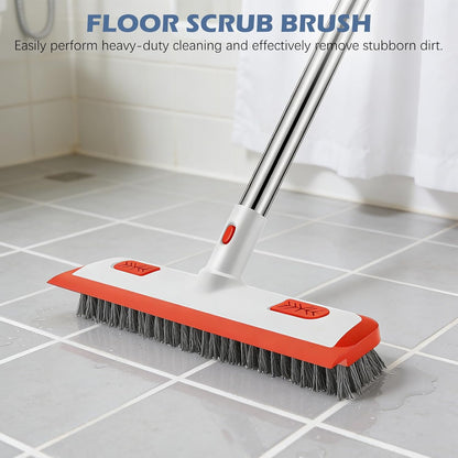 SetSail Tile Tub Scrubber Brush 3-in-1 Shower Scrubber with 52-inch Adjustable Long Handle Shower Cleaner Brush and 3 Detachable Replacement Brush Heads for Cleaning Bathroom Kitchen Walls Tub Tile
