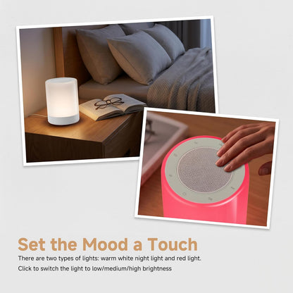 Electronic Tibetan Singing Bowl Sound Machine, 8 Healing Frequencies, Red Night Light, Touch Control, Auto Timer, USB Plug-in, for Meditation, Sleep, Yoga & Chakra Healing