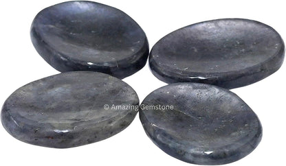 Amazing Gemstone Labradorite Thumb Worry Stone, Anxiety Stone, Healing Crystals - Piedra Crystal Fidget for Gift, Meditation, Calming, Relaxation, Stress Relief - Colors C