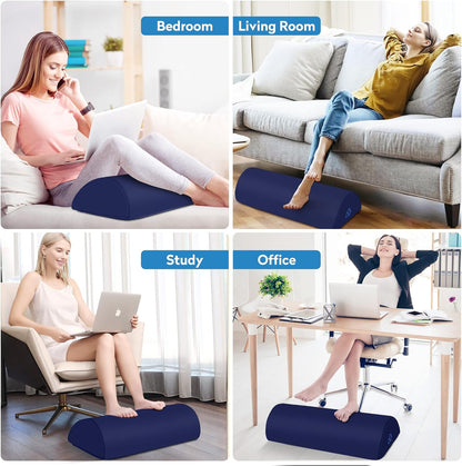StepLively Foot Rest Ergonomic Pillow for Under Desk at Work, Anti-Fatigue Footrest Support Pillow for Fatigue & Pain Relief, Comfortable for Office Chair, Car Seat & Gaming Chair - Black
