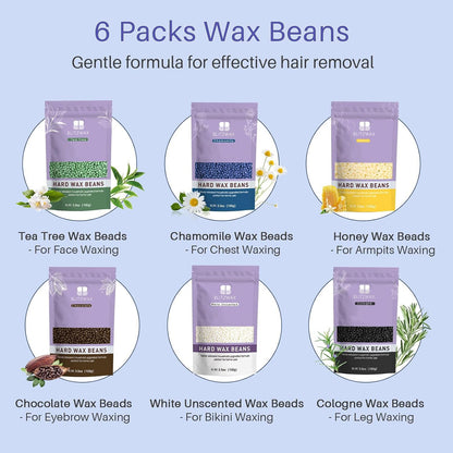 BLITZWAX Brazilian and Bikini Waxing Kit for Women, Hard Wax Warmer for Face, Legs and Body, At Home Hair Removal Kit, Beginner Friendly, Digital Fast Heating, 51 Wax Items