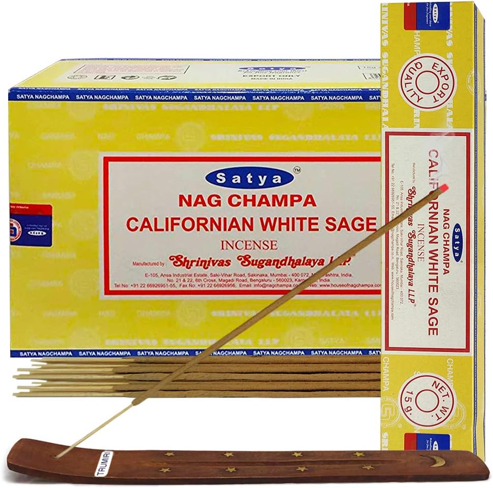 TRUMIRI Incense Stick Holder Bundle with Satya Sai Baba Nagchampa 250g Bulk Incense Sticks Nag Champa Agarbatti - Pack of 1 (Approx 250 Insence-Sticks)