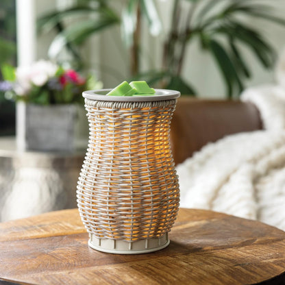 Candle Warmers ETC. Illumination Fragrance Warmer- Light-Up Warmer for Warming Scented Candle Wax Melts and Tarts or to Freshen Room, White Harmony