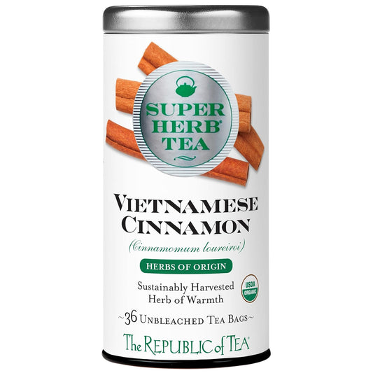 The Republic of Tea SuperHerb Organic Vietnamese Cinnamon Herbal Tea, 36 Ct