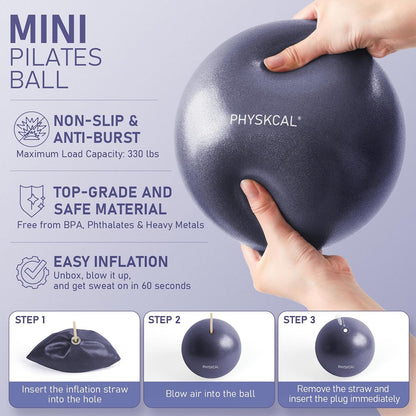 PhysKcal Pilates Kit, 15-Inch Pilates Ring with 1x Pilates Ball & 5X Bands | Aesthetic Home Pilates Equipment Set, Essential Kit for Beginners in Minimalist Style. Comes in Premium Packaging