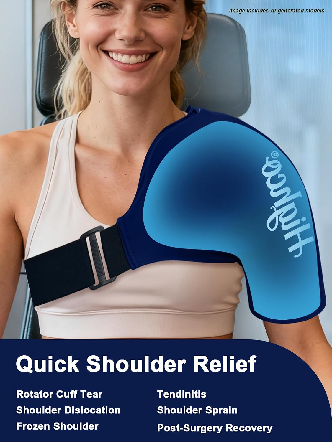 Shoulder Ice Pack Wrap for Rotator Cuff and Arm,Reusable Compression Cold Brace for Pain Relief & Muscle Relaxation,Tendonitis,Swelling,Discomfort After Surgery,Hot &Cold Therapy Ice Pack for Shoulder (XLarge-Black)
