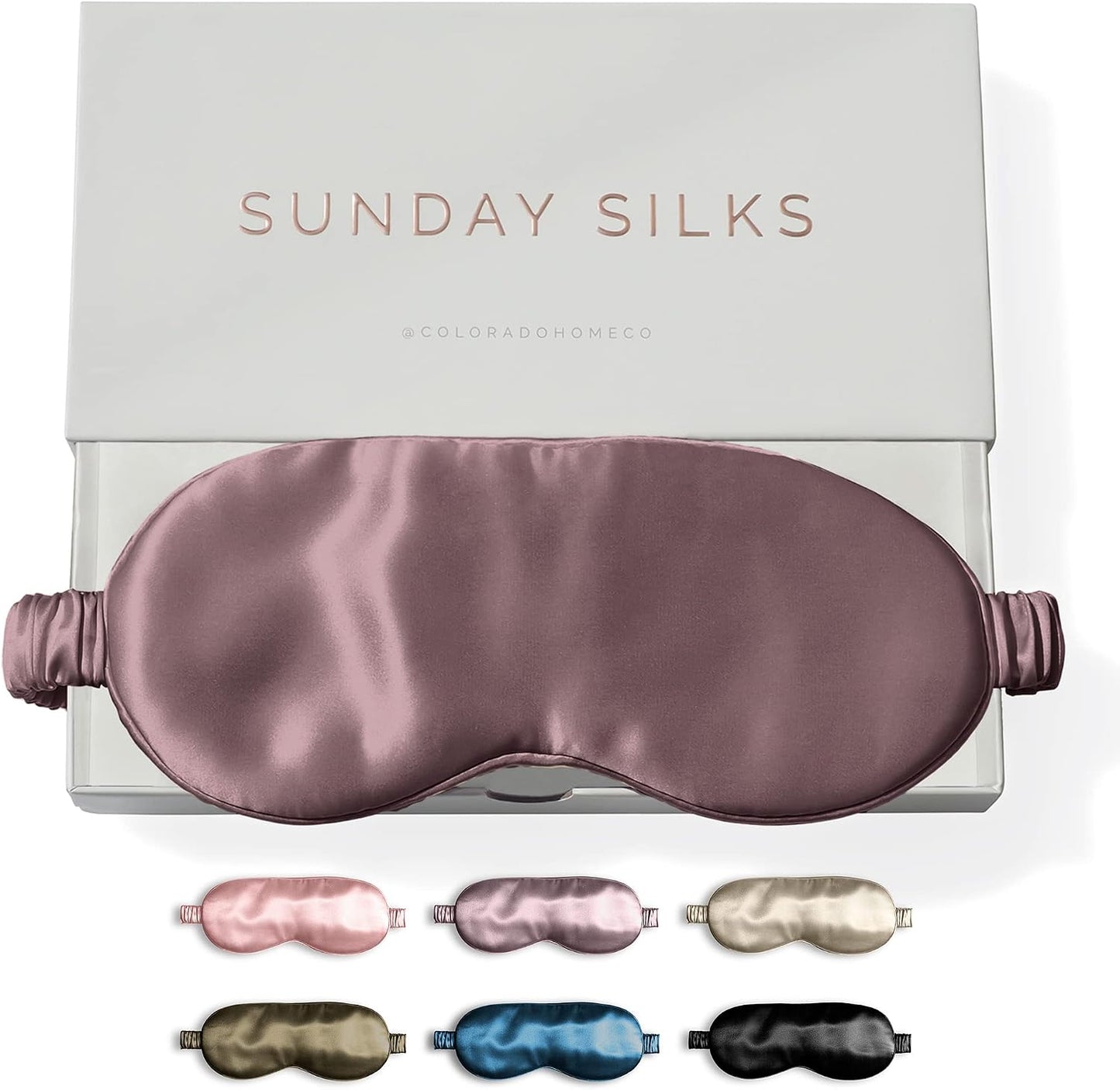 SUNDAYSILKS™ | Adjustable Silk Sleep Mask for Side Sleeper | Cloud-Like Comfort, Weighted for Deep Sleep | Soft Sleep Face Mask for Women & Men, Full Blackout, Cooling Silk Eye Mask for Sleeping