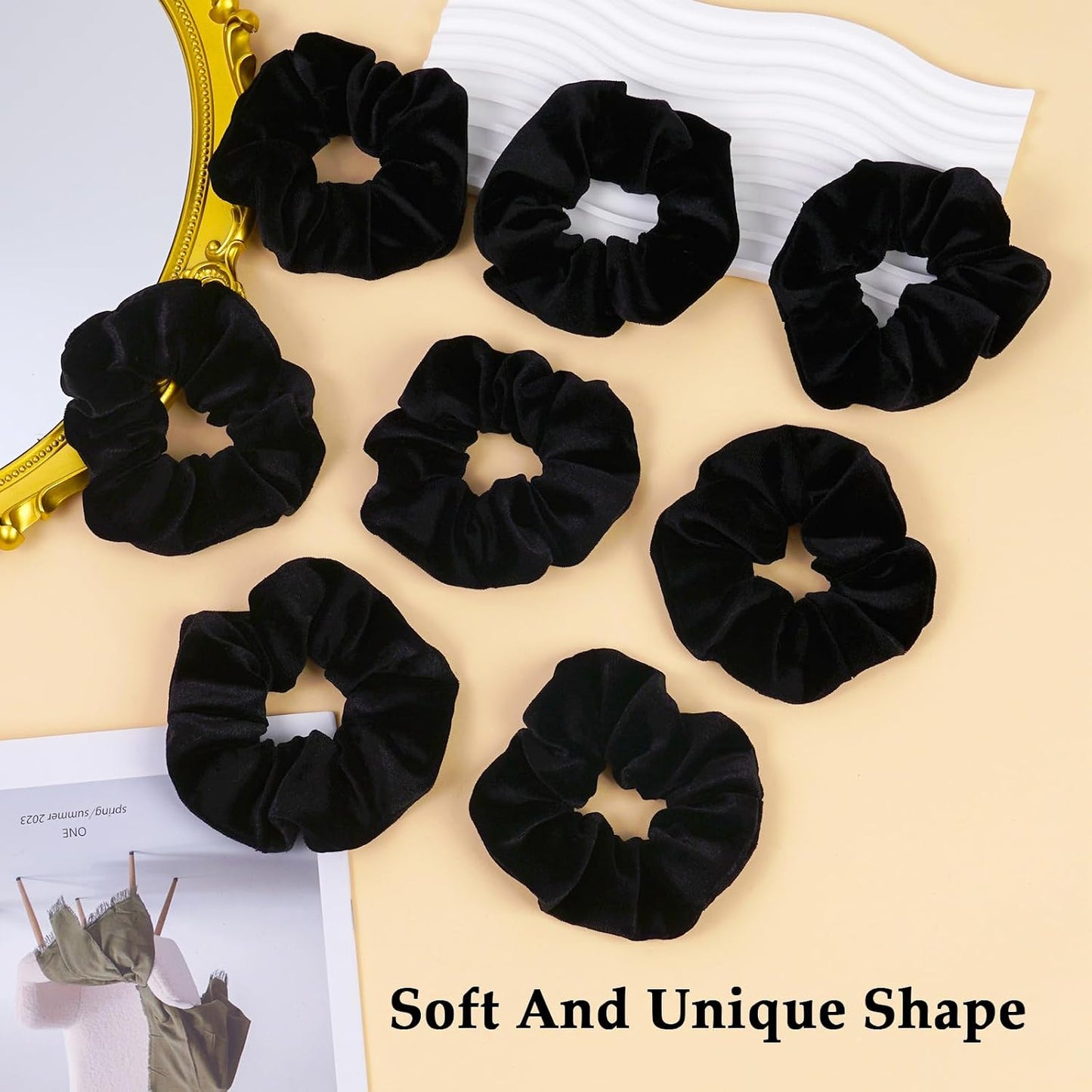 Satin Scrunchies for Women – 8PCS Blush & Brown Silk Hair Ties Set – No Crease, Frizz-Free, Gentle Elastic Hair Bands, Soft & Stylish Everyday Hair Accessories Gifts