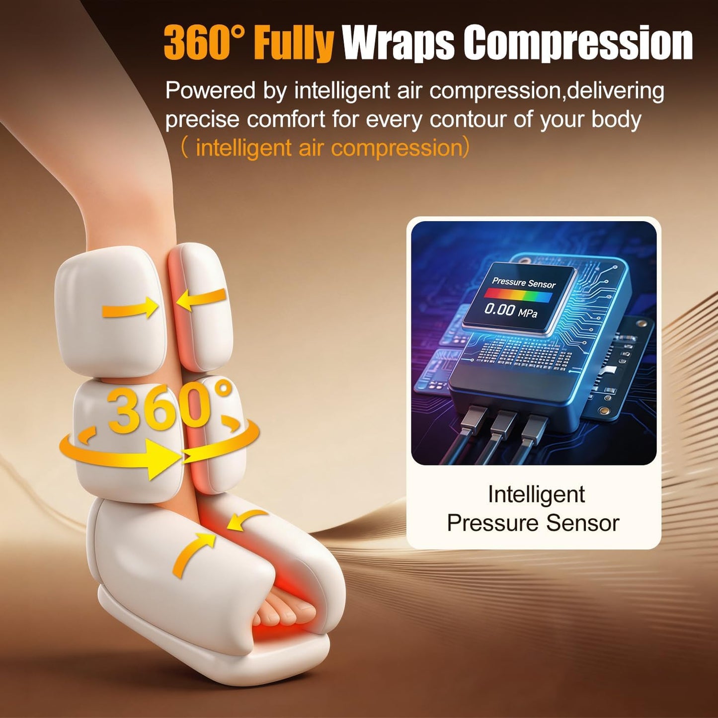 Leg Compression Massager for Circulation, Calf and Foot Massager with Heat, Compression Boots for Sore Muscle Relaxation, 6 Modes 12 Intensities 3 Timers, Gifts for Fathers Men and Women