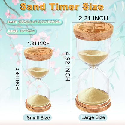 CNCJ Wooden Hourglass Sand Timer, 3 Minute Blue Sand Watch Reloj De Arena for Desk Decor Kitchen Classroom Office Study Home Decoration