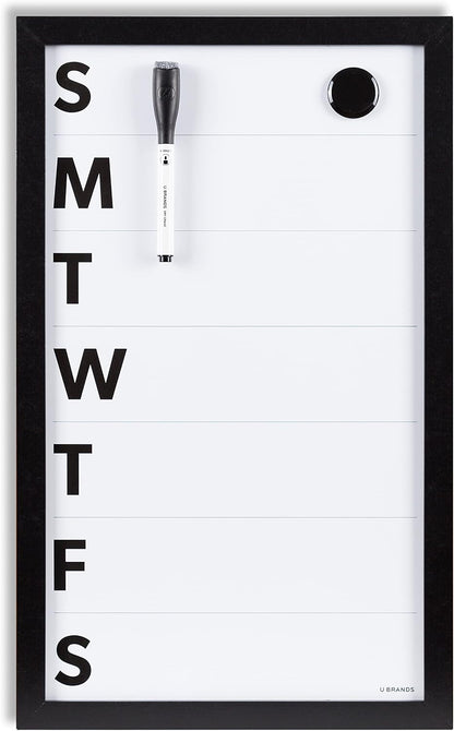 U Brands Magnetic Whiteboard, White Board Dry Erase Board for Wall, 11 x 18