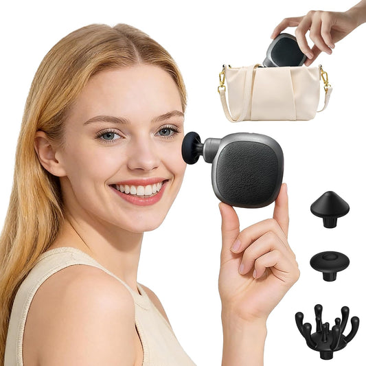 Mini Massage Gun, Small Handheld Muscle Massager for Face Neck Scalp