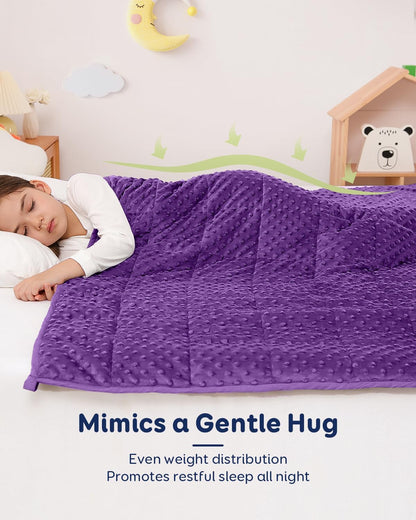 Kivik 2 lbs Weighted Lap Pad, Ultra Soft Minky Dotted Heavy Blankets Throw for Better Study Relaxing & Sleeping, Machine Washable, 20 x 30 Inches, Purple