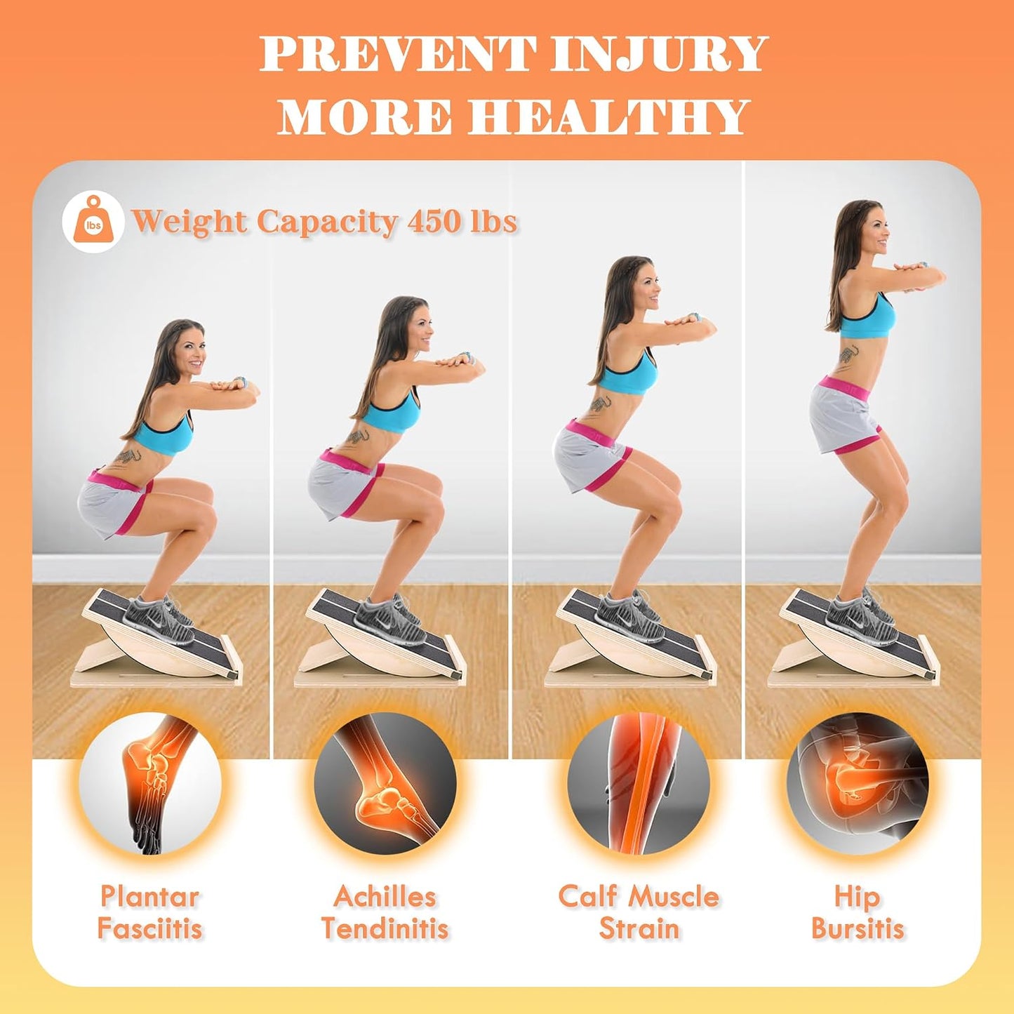 MUCITAGF Professional Slant Board, Adjustable Incline Board and Calf Stretcher, Slant Board for Calf Stretching, Calf Stretch Board