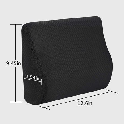 Memory Foam Lumbar Support Pillow for Car - Lower Back Support Cushion for Driving, Back Pain Relief for Car Seat, Office Chair, Wheelchair (Gray)