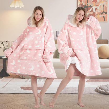 Mewkou Wearable Blanket Hoodie for Adult,Oversized Sherpa Fleece Blanket Hoodie for Women Men,Grey