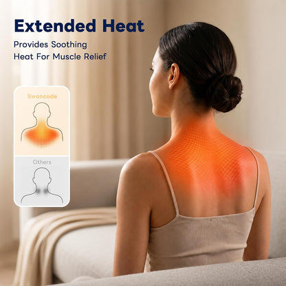 Upgraded 3-in-1 Neck Massager Pillow with Heat, Portable Cordless Neck Massager for Pain Relief Deep Tissue, Rechargeable Pillow Massager for Neck & Shoulder Relaxation (Gray)
