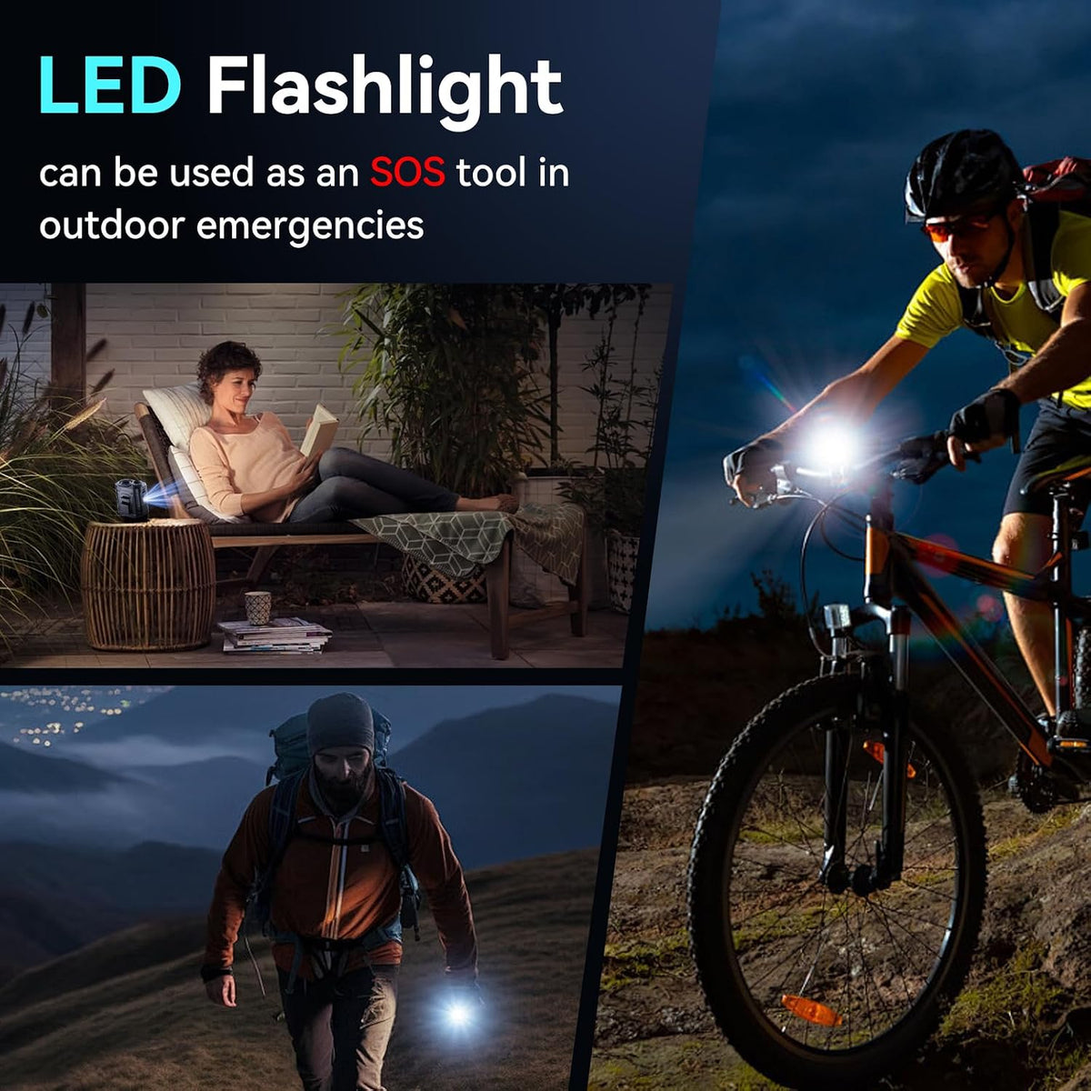 12000MAh Portable Waist Fan, 100 Speeds 17000RPM Strong Airflow, Belt Fan with up to 45H of Working Time, Flashlight Hands-Free Hanging Neck Fans,Rechargeable Wearable Personal Fans for Outdoor