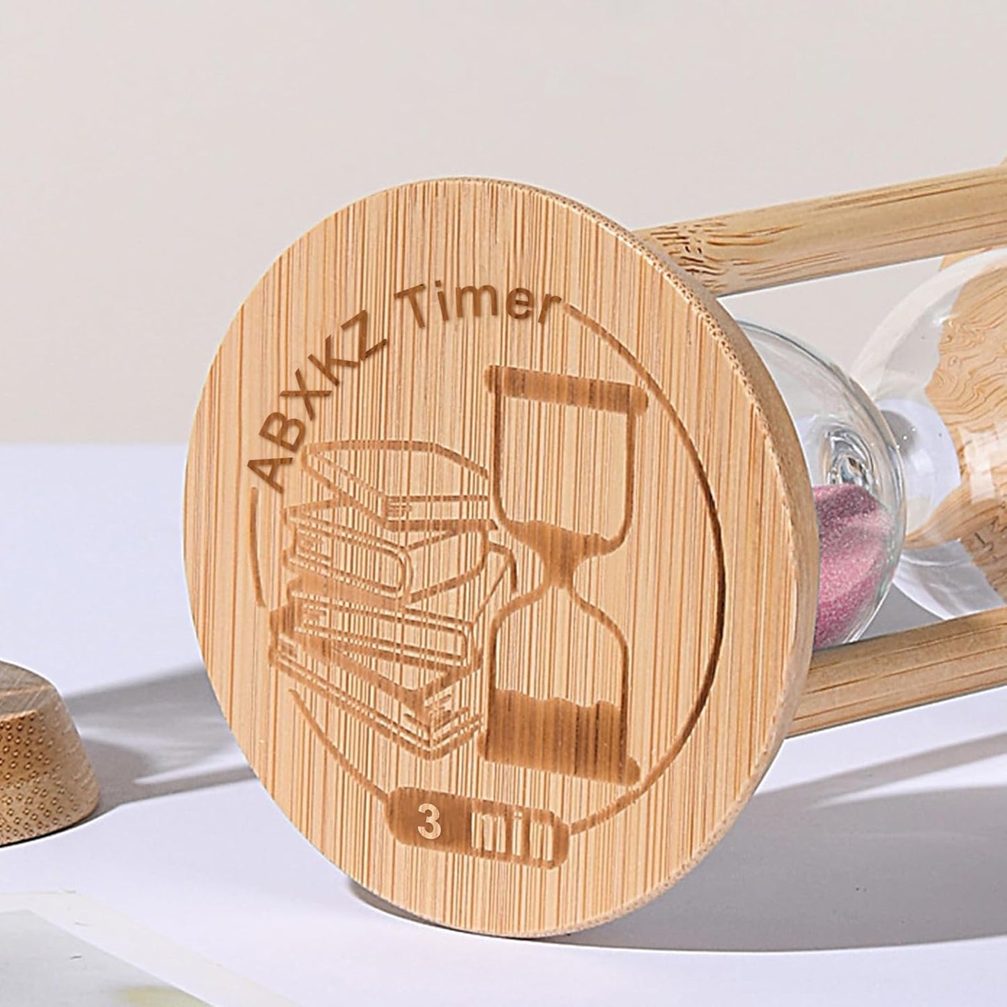 Hourglass 15 Minute,Wood Sand Timer 15 Min, Unbreakable Sandglass,Sand Watch for Study,Yoga,Cooking,Desk Decor & Gift,White
