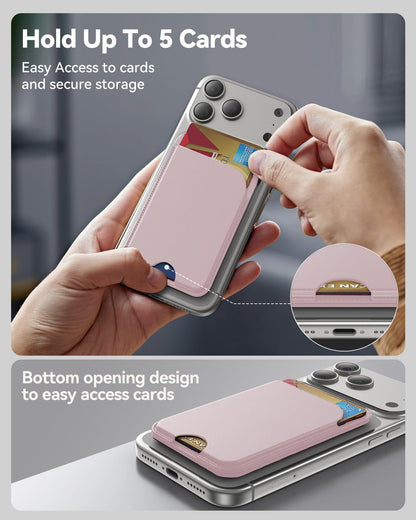 TWZKG for MagSafe Wallet, Works with Apple Find My,5 Card Holder with Stand