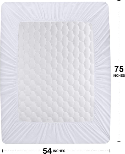 Utopia Bedding Waterproof Mattress Protector, Queen Mattress Pad, Noiseless Quilted Fitted Cover with Deep Pocket Stretches up to 16 Inches (White)