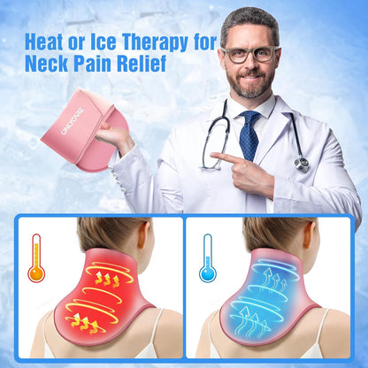 ONLYCARE Neck Ice Pack Wrap Gel - Upgraded Ice Packs for Neck Reusable, Hot and Cold Compress, Relief of Pain, Swelling, Sprains, Office Pressure