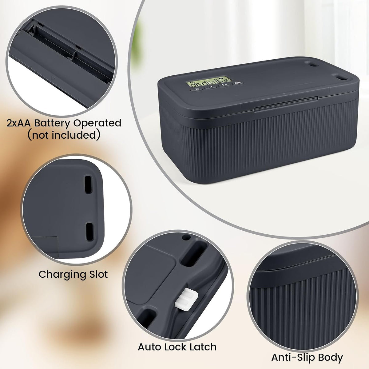 Timed Lock Box,Phone Lock Box with Timer Unplug from Phones Snacks Video Games & Cravings,2-in-1 Quick Lock or Timer Lock Mode - 30 Days Max,Productive & Focused Phone Jail Box for Safe
