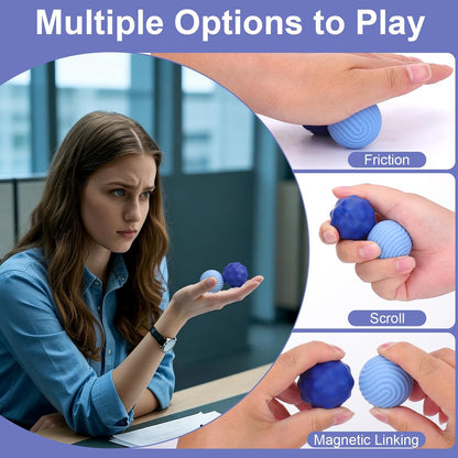 BUSOHA Silicone Fidget Balls - 4 Pack Fidget Toys Adults Sensory Toys Stress Balls for Adults Teens Gifts for Calming,Autism and ADHD Office