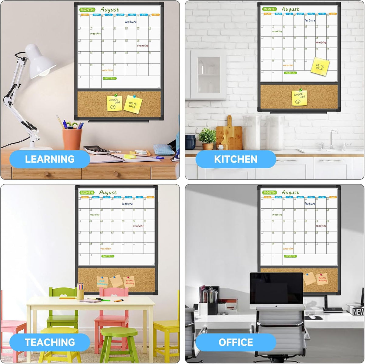 JILoffice Magnetic Dry Erase Calendar Whiteboard, 24" x 18" Monthly Board