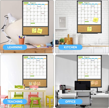 JILoffice Magnetic Dry Erase Calendar Whiteboard, 24" x 18" Monthly Board