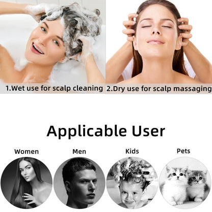 Hair Scalp Massager Shampoo Brush Hair Scrubber Washing Brush Silicone Scalp Exfoliator for Dandruff Removal- Beige