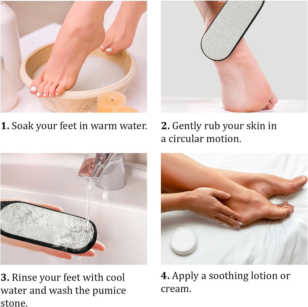 Pumice Stone Foot File - Wooden Pedicure Feet Scrubber with Handle for Callus, Dry, and Dead Skin Removal - Heel Scraper for Feet, Hands, and Body - Foot Filer for Use in Shower