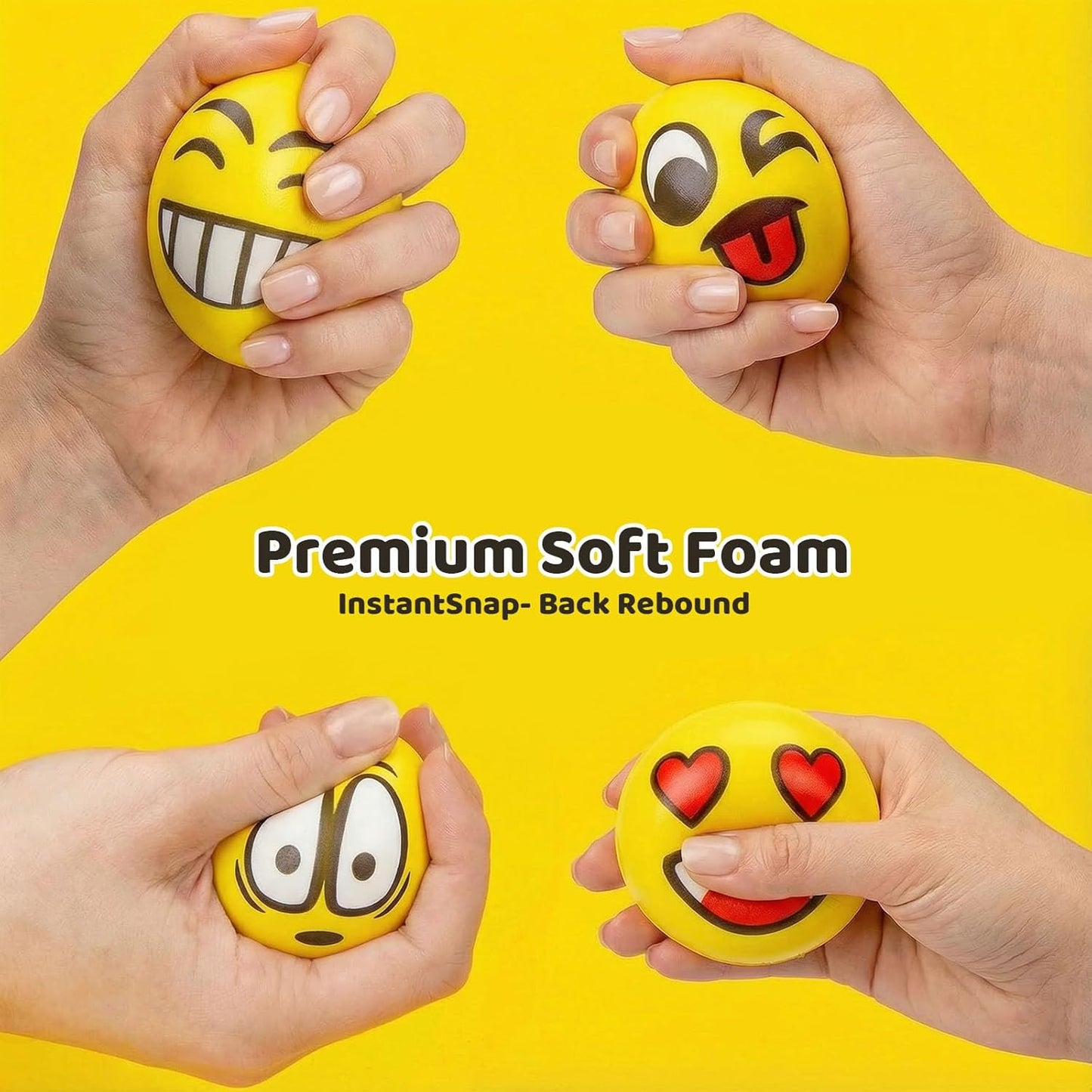 LOVESTOWN 24PCS Stress Balls Bulk for Party Favors, 2.5 Inch Squishy Toys