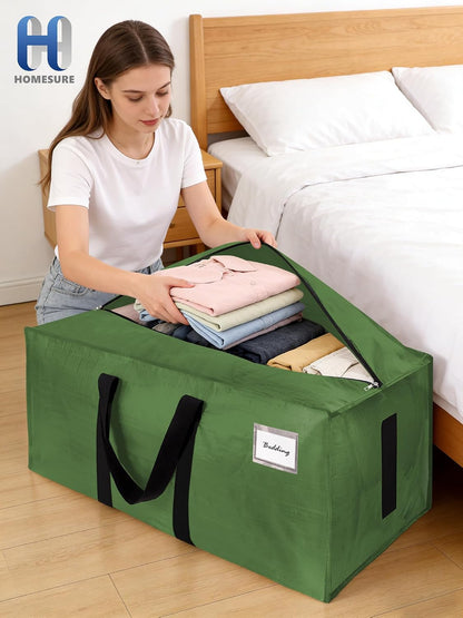HOMESURE Supports 200lbs Heavy Duty Moving Bags - Strong Zipper & Wrap-Around Handles - Water-Resistant Storage Totes, Durable Alternative to Moving Boxes - - Semi-Transparent