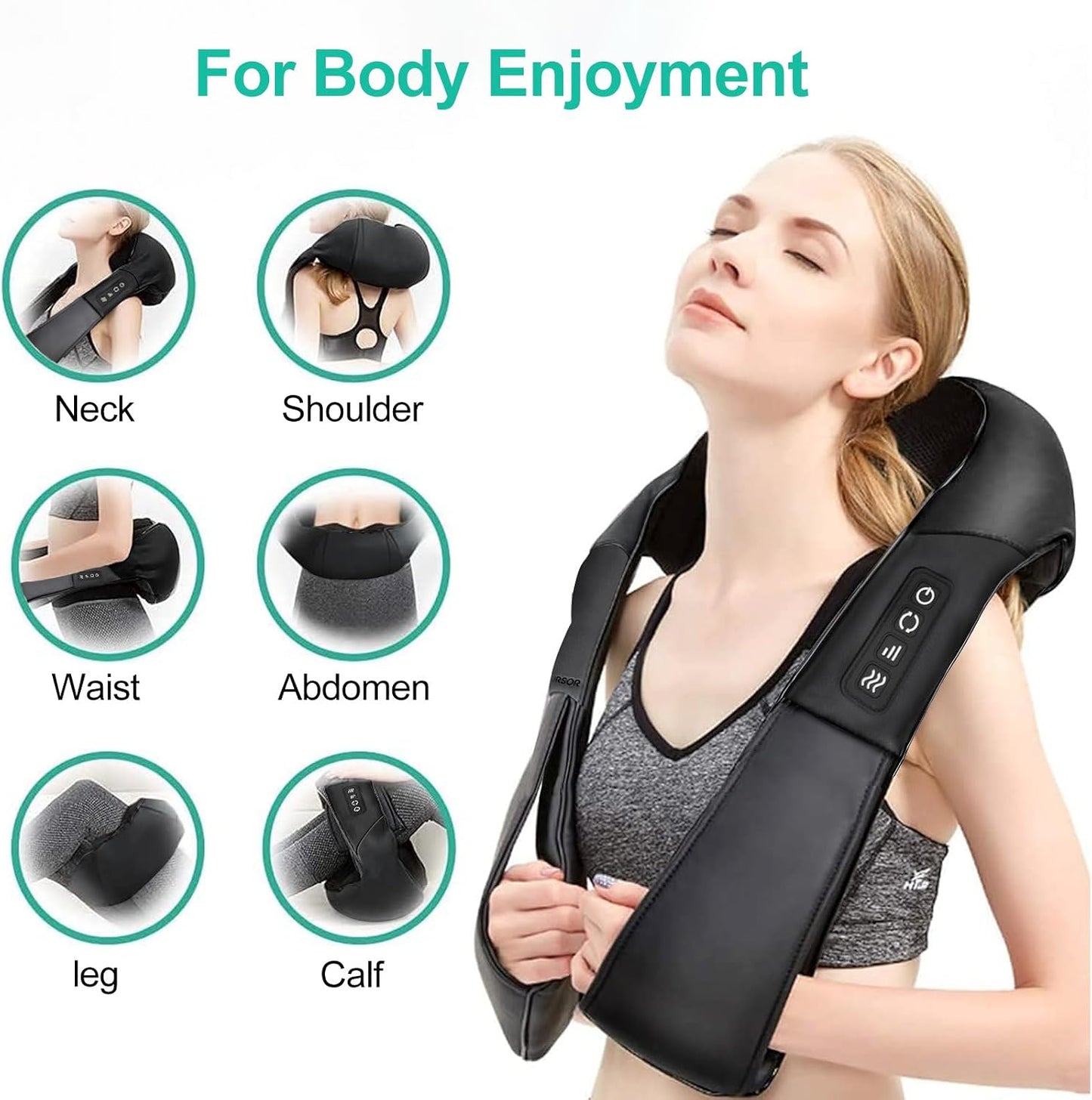 Medcursor Neck Massager with Heat - Deep Tissue Pain Relief, Rechargeable Shiatsu Neck and Shoulder Massager, Ideal Choice for Men, Women, Mom & Dad