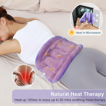 SuzziPad Microwave Heating Pad for Back and Lumbar Discomfort, Microwavable Heating Pads with Moist Heat, Hands-Free Heat Wraps for Back, Stomach and Neck, Warm Compress for Daily Relaxation