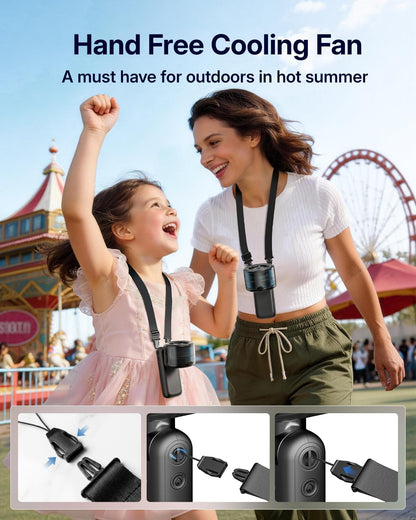 Misting Fan Portable - Handheld Turbo Fan with Cool Mist Spray, 4000mAh Rechargeable, 5 Speeds, Personal Foldable Water Mister for Summer Travel, Beach & Outdoor Essentials - Black