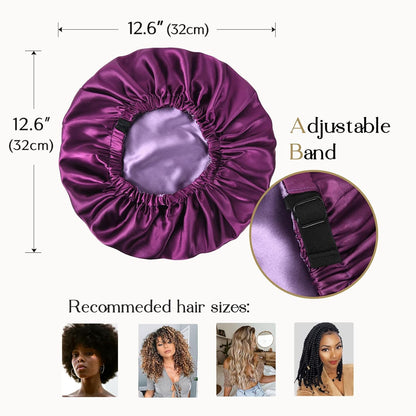 YANIBEST Adjustable Satin Bonnet Double Layer Hair Bonnet for Sleeping Bonnets for Women Hats Curly Natural Hair, Blush Pink