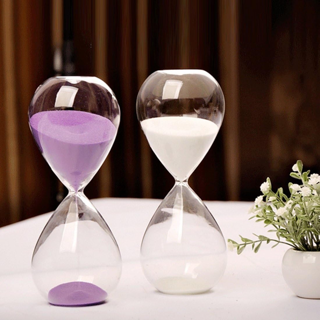 Hourglass, HoveBeaty Hand-Blown Sand Timer Set for Time Management 15 Minutes Durable Glass Construction (15 Min, Black)