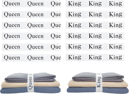 Bed Sheet Organizer Bands, Closet Organization Sheet Straps, Linen Labels Bedding Bands, Elastic Bed Sheet Storage Sheet Keepers （6PcsQueen 6PcsKing ）