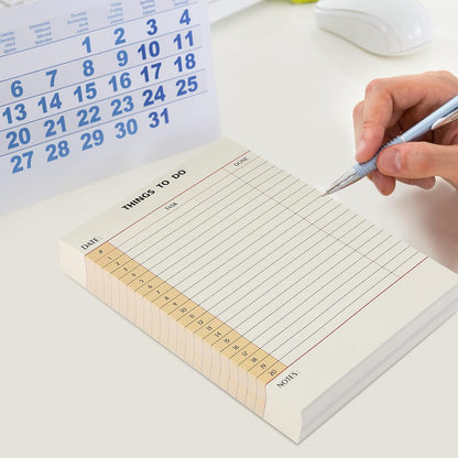 Spakon 300 Sheets Daily to Do List Notepad Notebook Library Card to Do Planner Checklist Memo Writing Pad Schedule Reminder Office Homework Planner for Task, 6" x 8(Classic,White)