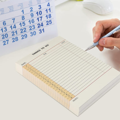 Spakon 300 Sheets Daily to Do List Notepad Notebook Library Card to Do Planner Checklist Memo Writing Pad Schedule Reminder Office Homework Planner for Task, 6" x 8(Classic,White)