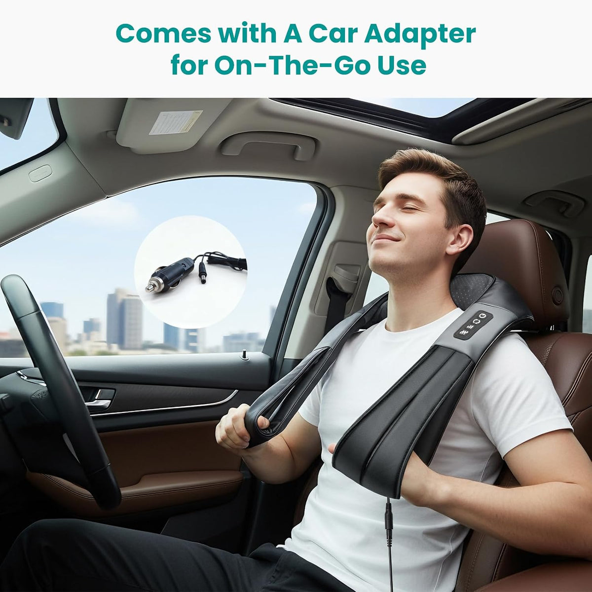 Nekteck Heated Shiatsu Neck Massager with Bag for Pain Relief, NOT Cordless