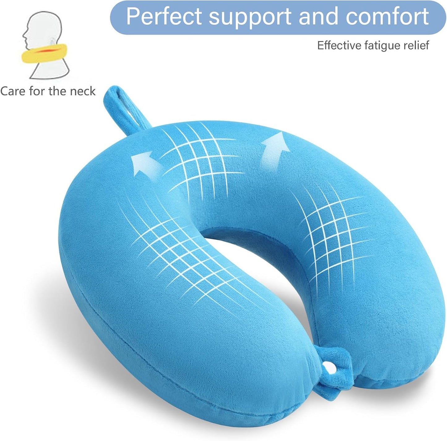 Neck Pillows for Sleeping Travel Pink Travel Pillow Comfortable U Shape Memory Foam Pillows Neck and Head Support Portable Travel Neck Pillow Suitable for Planes, Trains, Self-Driving Cars