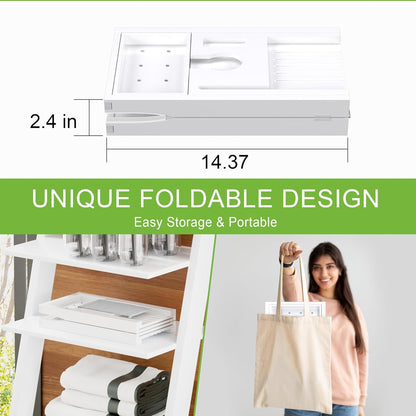 Artmalle Luxury Bathtub Caddy Tray for Tub - Foldable Bamboo Bath Table Tray with Book and Wine Glass Holder, Expandable Bathroom Accessories for Spa or Reading Lite Style